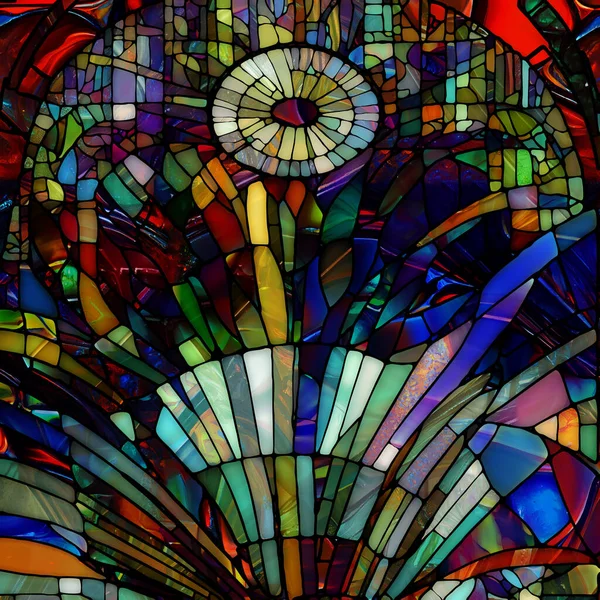 Rebirth of Stained Glass series. Design composed of diverse glass textures, colors and shapes on the subject of light perception, creativity, art and design.