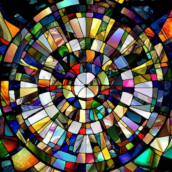 Rebirth of Stained Glass series. Background design of diverse glass textures, colors and shapes on the subject of light perception, creativity, art and design.