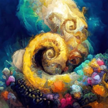 Organik Renkler serisi. Sanat, yaşam ve tasarım konularındaki organik formları, vuruşları ve renk boyalarını anımsatan şekiller..