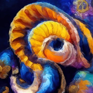 Organik Renkler serisi. Sanat, yaşam ve tasarım konularında organik formları, fırça darbelerini ve renk boyalarını anımsatan şekillerin düzenlenmesi.