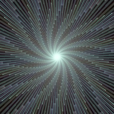 Fraktal Patlama Şablonu serisi. Çizim ve tasarım için kullanılan ince çizgi radyal deseninin oluşturulması.