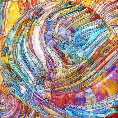 Shimmering Glass series. Backdrop composed of saturated refracted glass patterns on the subject of sensory enchantment, light perception, imagination and creativity.