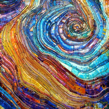 Shimmering Glass series. Backdrop composed of saturated refracted glass patterns on the subject of sensory enchantment, light perception, imagination and creativity.