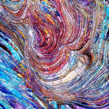 Shimmering Glass series. Interplay of saturated refracted glass patterns on the subject of sensory enchantment, light perception, imagination and creativity.