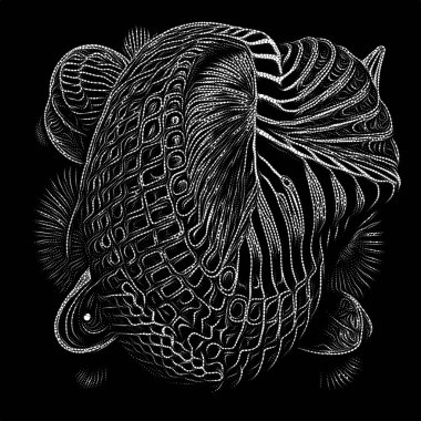 Point Symbology series. Abstract design made of dotted lines and patterns on the subject of poetry, light perception, reserved art and austere design.