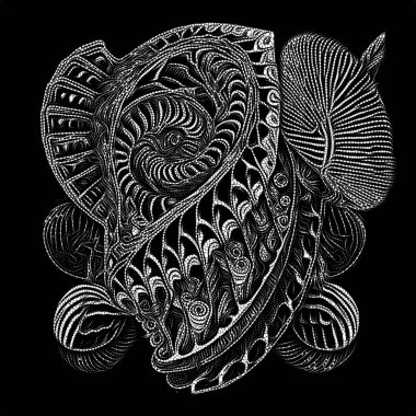 Point Symbology series. Composition of dotted lines and patterns on the subject of poetry, light perception, reserved art and austere design.