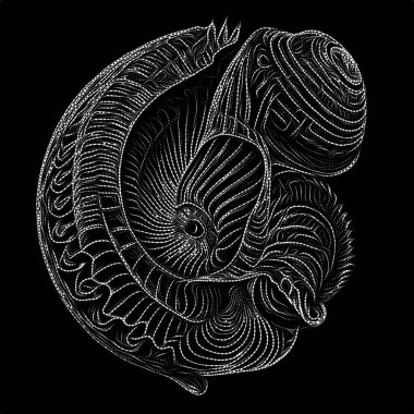 Point Symbology series. Composition of dotted lines and patterns on the subject of poetry, light perception, reserved art and austere design.