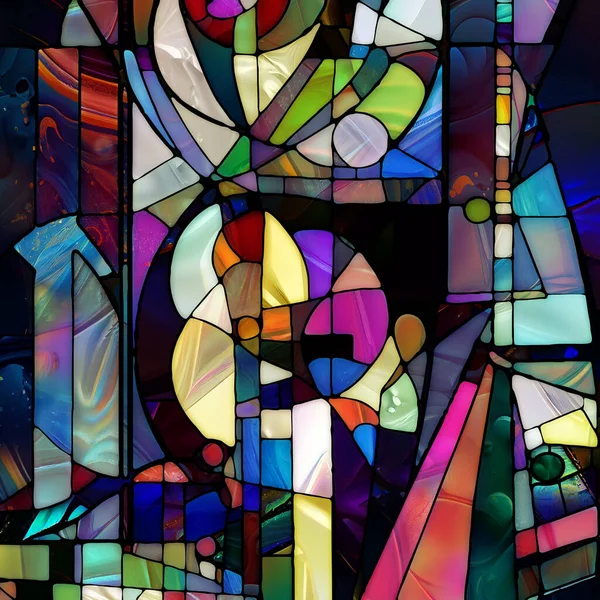 Rebirth of Stained Glass series. Backdrop of diverse glass textures, colors and shapes on the subject of light perception, creativity, art and design.
