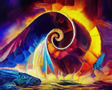 Spiral Dreams serisi. Sanat, hayal gücü ve rüya konularında gerçeküstü doğal formların sanatsal soyutlanması, dokular ve renkler.