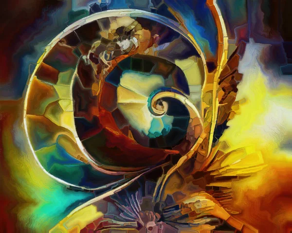 Spiral Dreams Serien Sammansättning Surrealistiska Naturliga Former Texturer Och Färger — Stockfoto