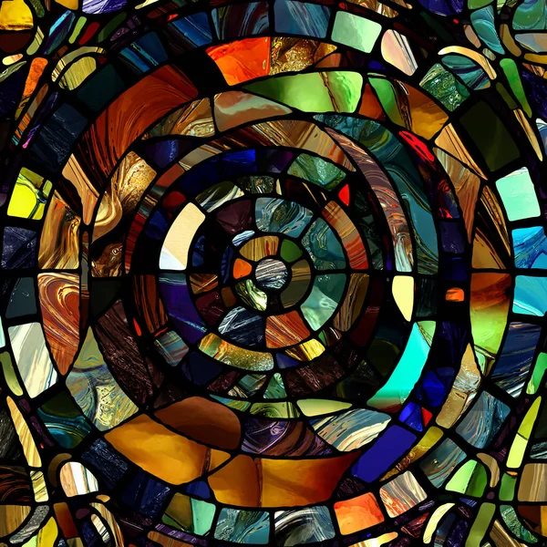 Rebirth Stained Glass Series Arrangement Diverse Glass Textures Colors Shapes — Stock Photo, Image
