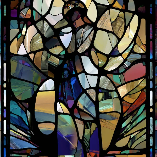 Серия Sharp Stained Glass Изображение Абстрактного Цвета Стеклянных Узоров Тему — стоковое фото