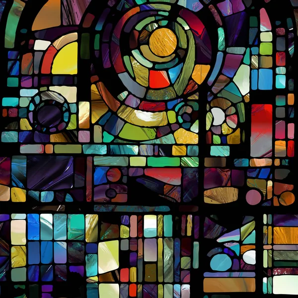 Sharp Stained Glass Series Image Abstract Color Glass Patterns Subject — Stockfoto