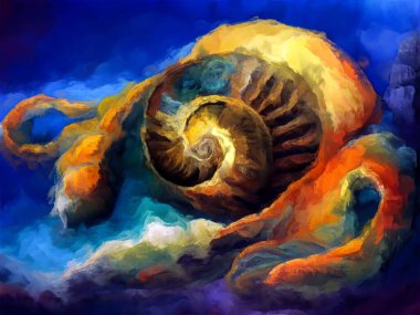 Organik Renkler serisi. Sanat, yaşam ve tasarım konularında organik formları, fırça darbelerini ve renk boyalarını anımsatan şekillerin düzenlenmesi.