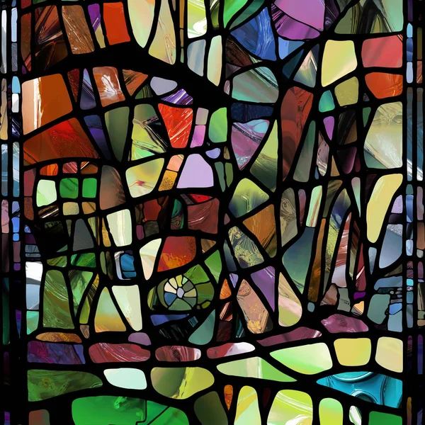 Sharp Stained Glass Series Artistic Abstraction Abstract Color Glass Patterns — Stok Foto