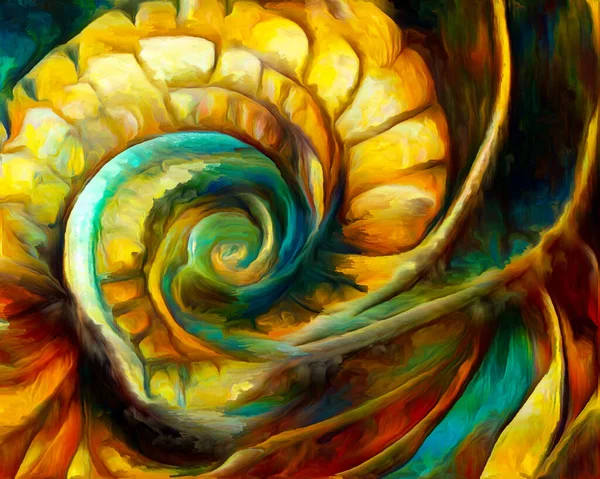 Nautilus Dream Series Interplay Spiral Structures Shell Patterns Colors Abstract — Foto de Stock