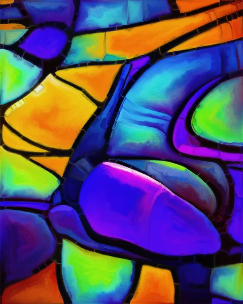 Glas Doek Serie Interplay Van Veelkleurige Vormen Fragmenten Het Gebied — Stockfoto