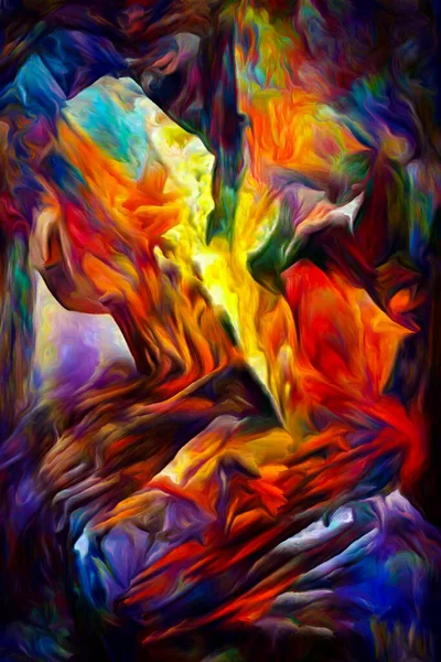 Kolorowy Serial Abstrakcyjny Obraz Pociągnięć Dubów Farby Kolorowej Temat Sztuki — Zdjęcie stockowe
