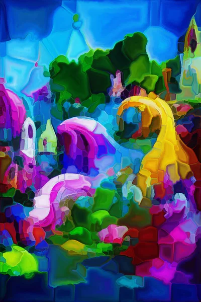 Série Abstraite Colorée Abstraction Artistique Traits Dubs Peinture Couleur Sur — Photo