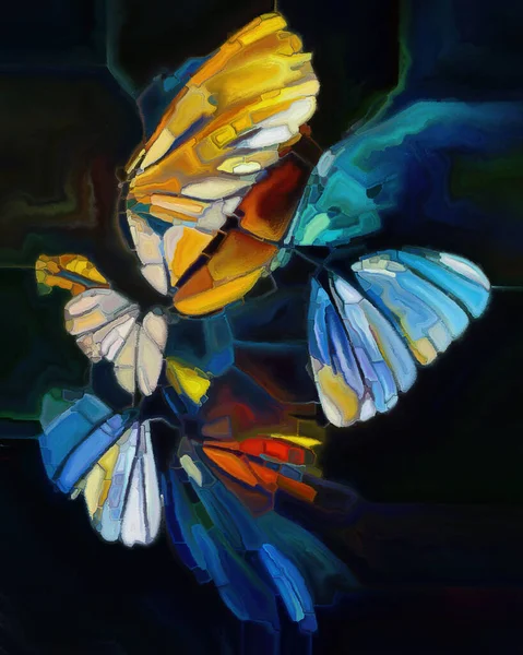 蝴蝶梦系列 关于艺术 想象和梦想的超现实自然形式 结构和色彩的创造性安排 — 图库照片