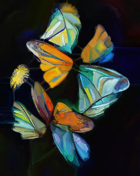 Seria Fluture Dreams Aranjament Creativ Forme Naturale Suprarealiste Texturi Culori — Fotografie, imagine de stoc