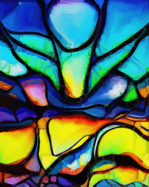 Stained Glass Canvas Series Interplay Multicolored Shapes Fragments Subject Art — Fotografia de Stock