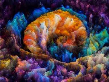 Spiral Dreams serisi. Sanat, hayal gücü ve rüya konularında gerçeküstü şekiller, dokular ve renkler..