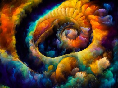 Spiral Dreams serisi. Sanat, hayal gücü ve rüya konularındaki gerçeküstü doğal formların, dokuların ve renklerin düzenlenmesi.
