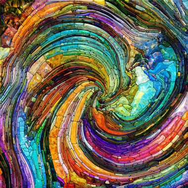 Shimmering Glass series. Interplay of saturated refracted glass patterns on the subject of sensory enchantment, light perception, imagination and creativity.