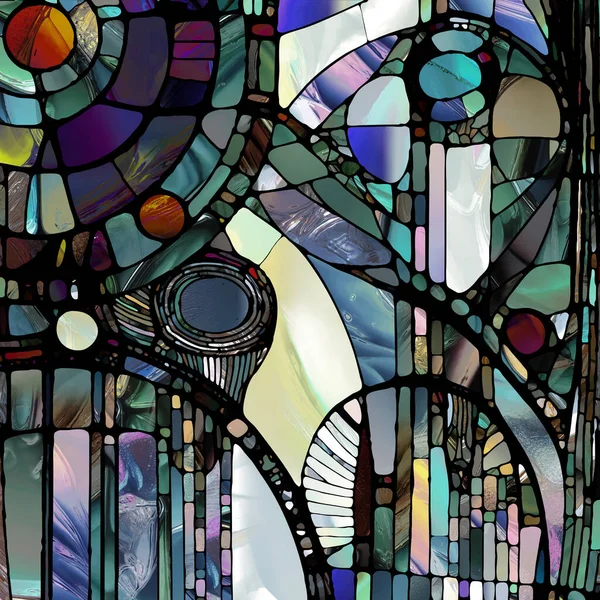 Серия Sharp Stained Glass Дизайн Выполнен Абстрактных Цветовых Стеклянных Узоров — стоковое фото