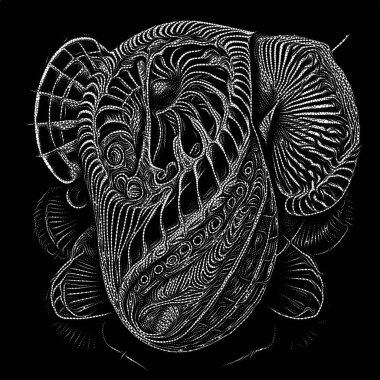 Point Symbology series. Composition of dotted lines and patterns on the subject of poetry, light perception, reserved art and austere design.