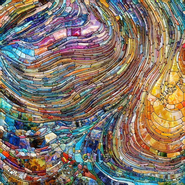 Işıldayan Cam serisi. Duyusal büyü, ışık algısı, hayal gücü ve yaratıcılık konularındaki doymuş cam kalıplarının arkaplanı.