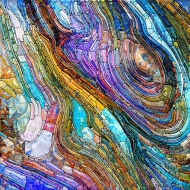 Shimmering Glass series. Backdrop composed of saturated refracted glass patterns on the subject of sensory enchantment, light perception, imagination and creativity.