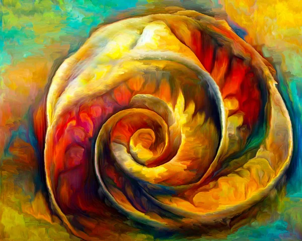Nautilus Dream Series Interplay Spiral Structures Shell Patterns Colors Abstract — 图库照片