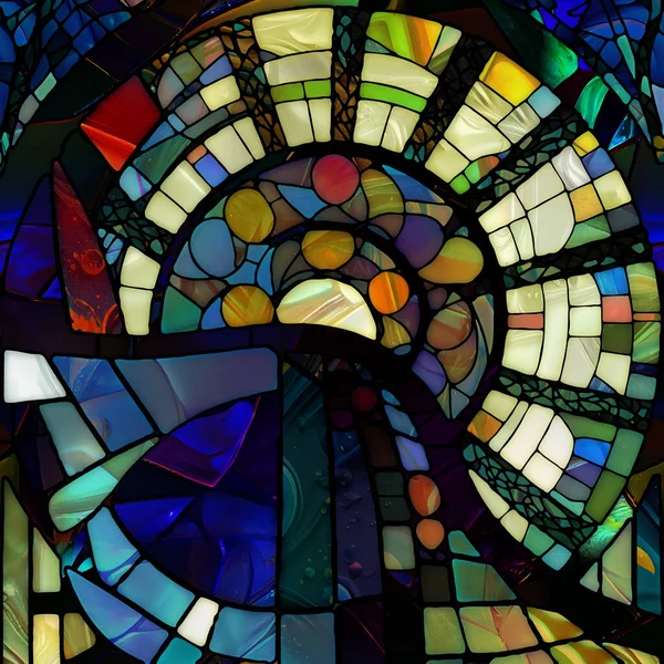 Rebirth Stained Glass Series Arrangement Diverse Glass Textures Colors Shapes — 스톡 사진