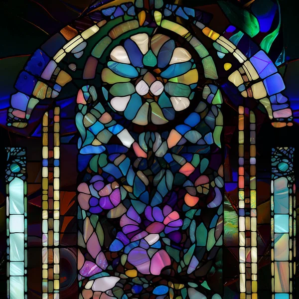 Rebirth Stained Glass Series Backdrop Diverse Glass Textures Colors Shapes — Stockfoto