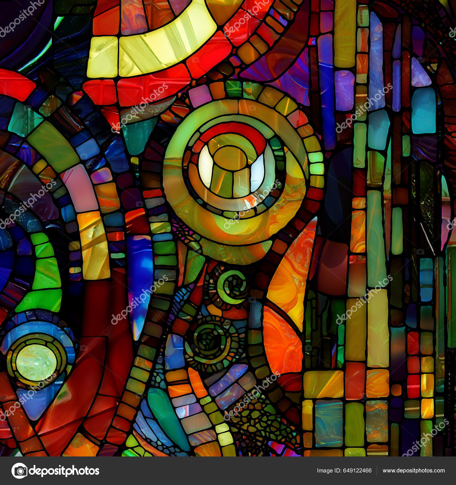 Sharp Stained Glass Series Backdrop Design Abstract Color Glass