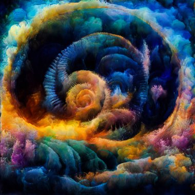 Spiral Dreams serisi. Sanat, hayal gücü ve rüya konularında gerçeküstü doğal formların, dokuların ve renklerin yaratıcı düzenlenmesi.