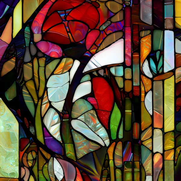 stock image Rebirth of Stained Glass series. Background composition of diverse glass textures, colors and shapes on the subject of light perception, creativity, art and design.