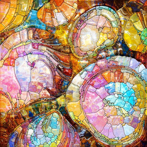 Shimmering Glass Series Background Composition Saturated Refracted Glass Patterns Subject — Stok Foto