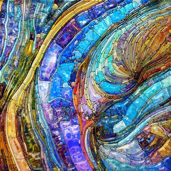 Shimmering Glass Series Artistic Abstraction Saturated Refracted Glass Patterns Subject — Photo
