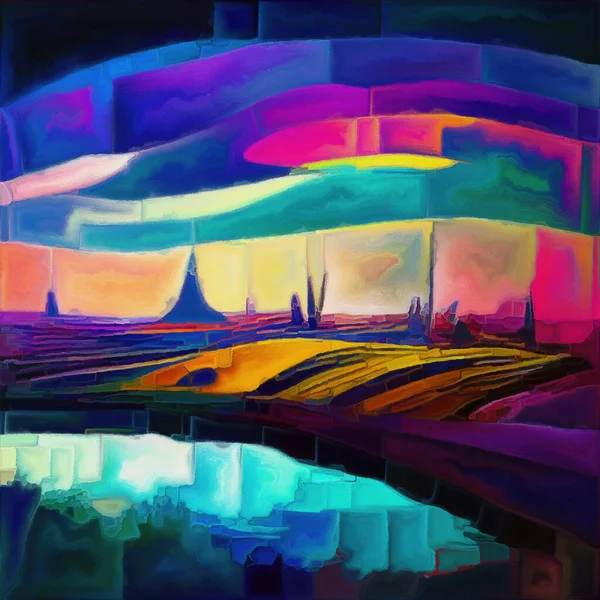 Landscapes Color Series Arrangement Vibrant Shapes Strokes Subject Art Creativity — ストック写真