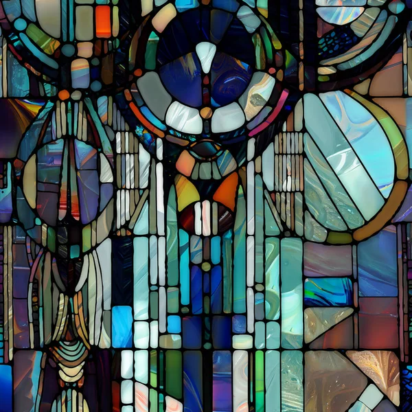 Rebirth Stained Glass Series Composition Diverse Glass Textures Colors Shapes — Stock Photo, Image