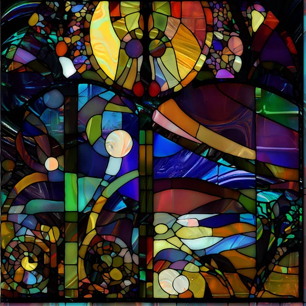 Rebirth Stained Glass Series Composition Diverses Textures Couleurs Formes Verre — Photo
