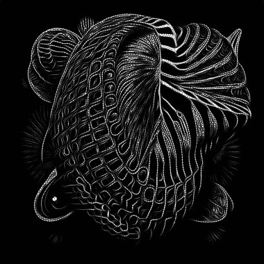 Point Symbology series. Abstract design made of dotted lines and patterns on the subject of poetry, light perception, reserved art and austere design.