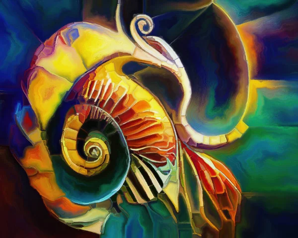 Serie Sueños Espiral Composición Formas Naturales Surrealistas Texturas Colores Sobre — Foto de Stock