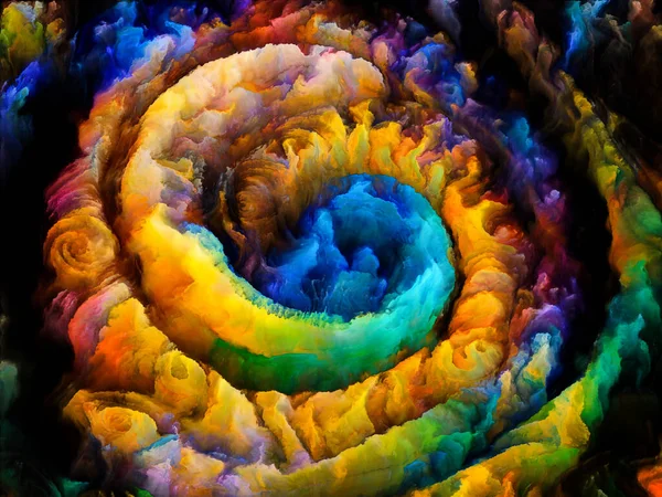 螺旋梦系列 关于艺术 想象和梦想的超现实自然形式 结构和色彩的艺术抽象 — 图库照片