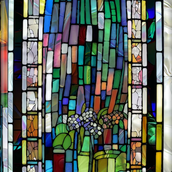 Rebirth Stained Glass Series Composition Diverse Glass Textures Colors Shapes — Stock Photo, Image