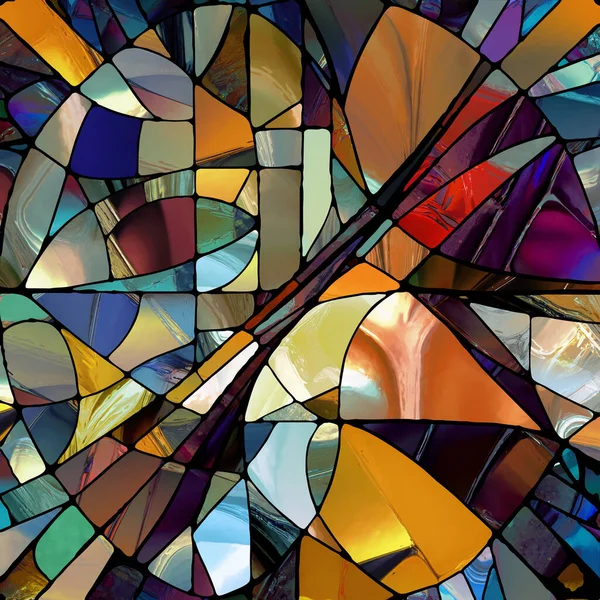 Sharp Stained Glass Serie Achtergrondontwerp Van Abstracte Kleurenglaspatronen Het Gebied — Stockfoto