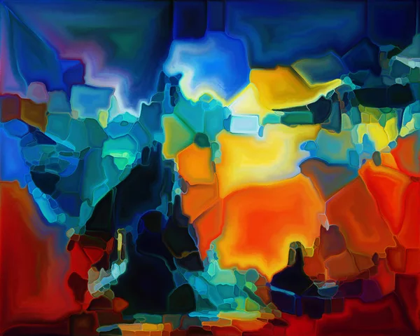 Serie Abstracta Colorida Abstracción Artística Trazos Doblajes Pintura Color Sobre — Foto de Stock